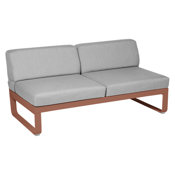 Bellevie Outdoor Modular 2 Seater Central Module By Fermob in Red Ochre