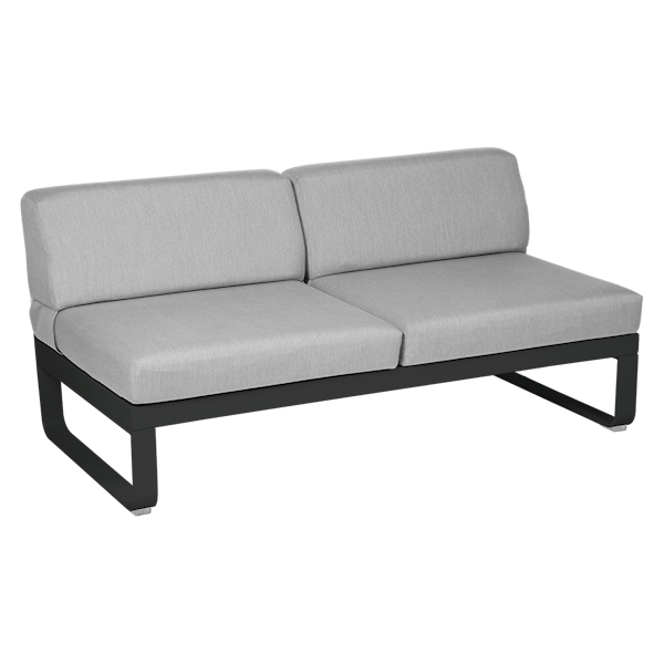 Bellevie Outdoor Modular 2 Seater Central Module By Fermob in Liquorice