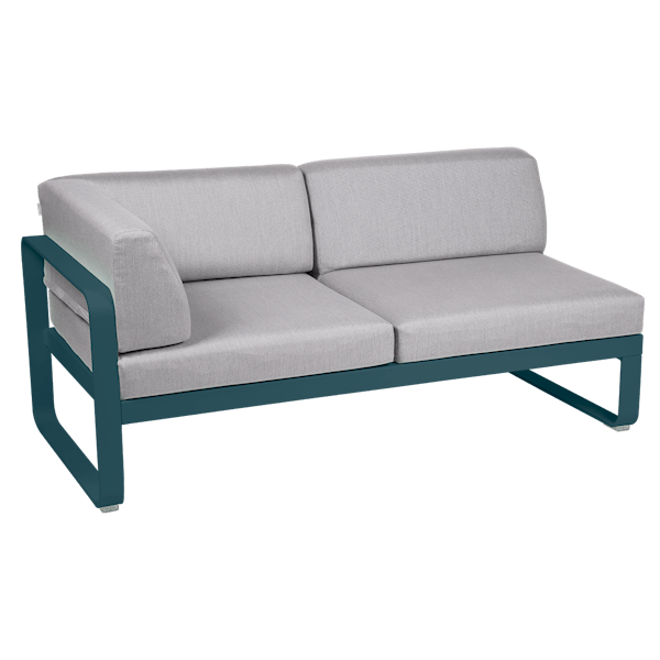 Bellevie Outdoor Modular 2 Seater Left Corner Module By Fermob in Acapulco Blue