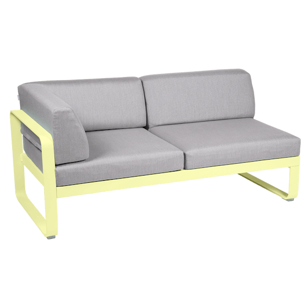 Bellevie Outdoor Modular 2 Seater Left Corner Module By Fermob in Frosted Lemon