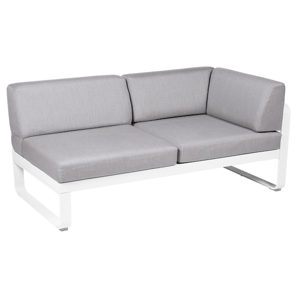 Bellevie Outdoor Modular 2 Seater Right Corner Module By Fermob in Cotton White