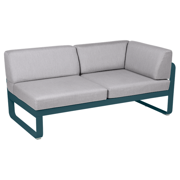 Bellevie Outdoor Modular 2 Seater Right Corner Module By Fermob in Acapulco Blue