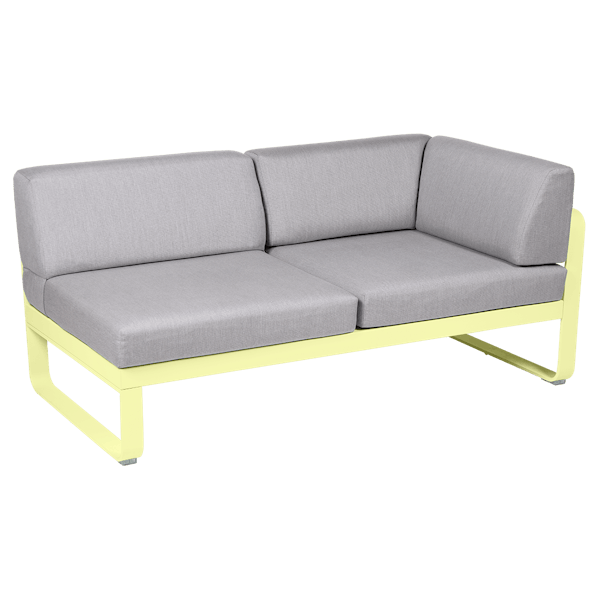 Bellevie Outdoor Modular 2 Seater Right Corner Module By Fermob in Frosted Lemon