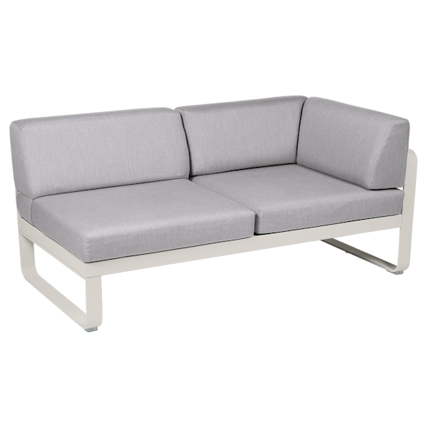 Bellevie Outdoor Modular 2 Seater Right Corner Module By Fermob in Clay Grey