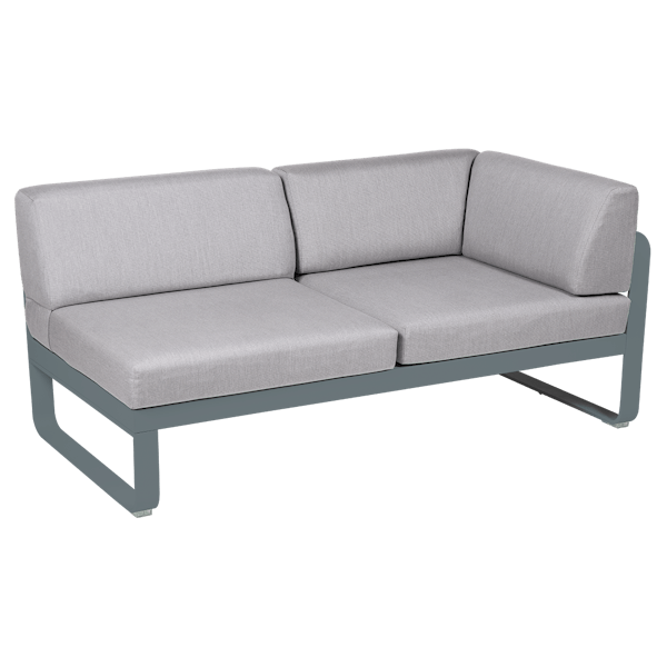 Bellevie Outdoor Modular 2 Seater Right Corner Module By Fermob in Storm Grey