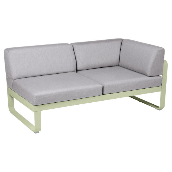Bellevie Outdoor Modular 2 Seater Right Corner Module By Fermob in Willow Green