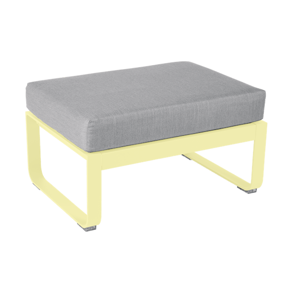 Bellevie Outdoor Modular 1 Seater Ottoman By Fermob in Frosted Lemon