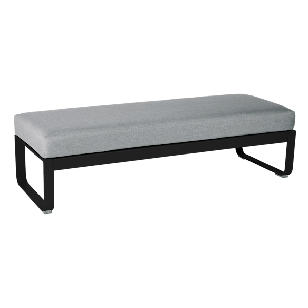 Bellevie Outdoor Modular 2 Seater Ottoman By Fermob in Liquorice