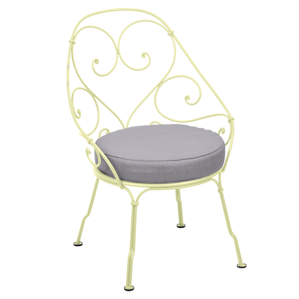 1900 Cabriolet Garden Armchair By Fermob in Frosted Lemon