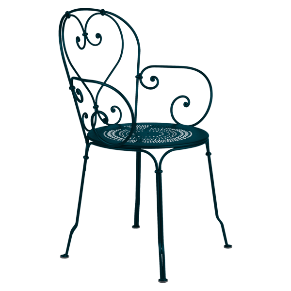 1900 Garden Dining Armchair By Fermob in Acapulco Blue