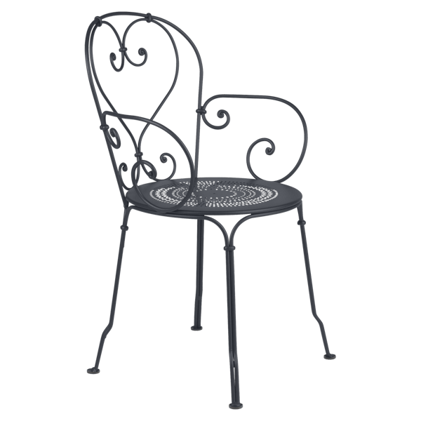 1900 Garden Dining Armchair By Fermob in Anthracite