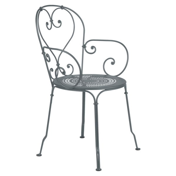 1900 Garden Dining Armchair By Fermob in Storm Grey