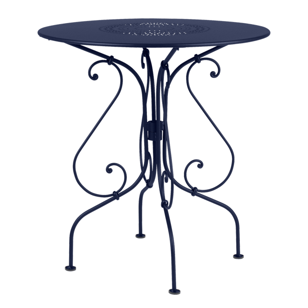 Fermob 1900 Table Round 67cm in Deep Blue