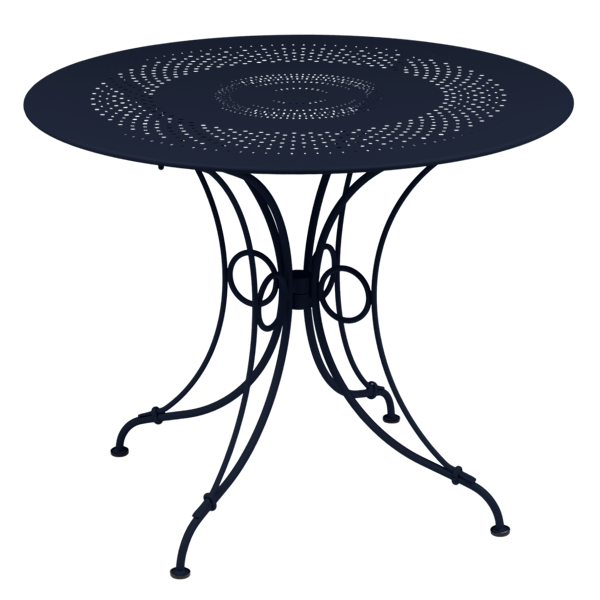 1900 Garden Dining Table Round 96cm By Fermob in Deep Blue