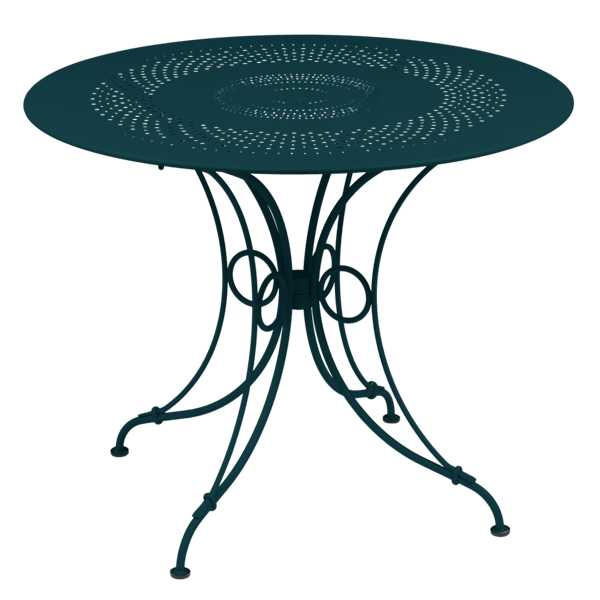 1900 Garden Dining Table Round 96cm By Fermob in Acapulco Blue