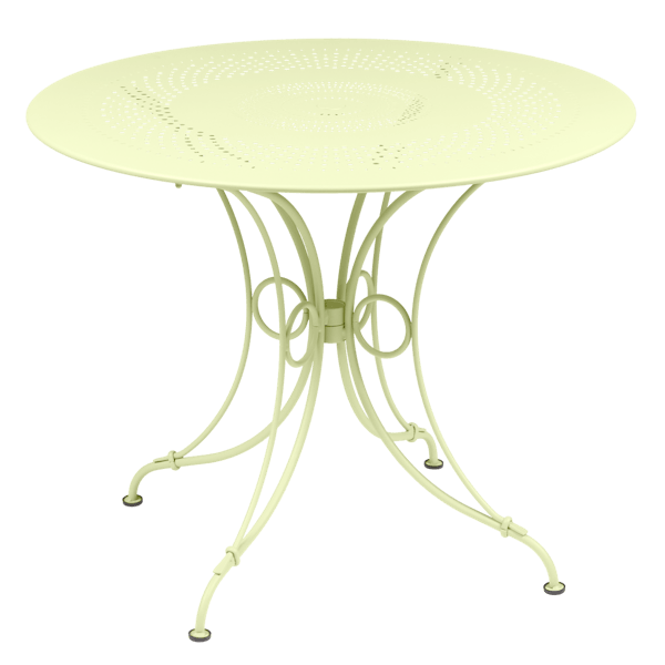 1900 Garden Dining Table Round 96cm By Fermob in Frosted Lemon