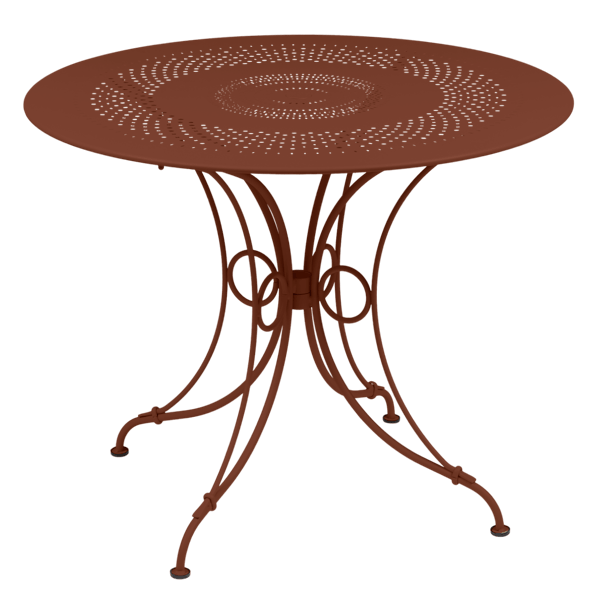 1900 Garden Dining Table Round 96cm By Fermob in Red Ochre