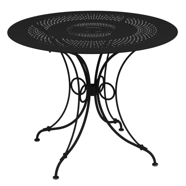 Fermob 1900 Table Round 96cm in Liquorice
