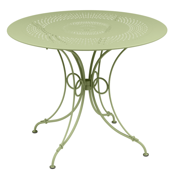1900 Garden Dining Table Round 96cm By Fermob in Willow Green