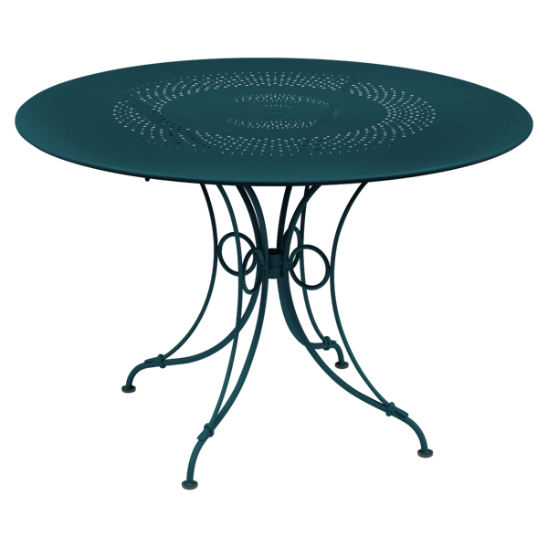 Fermob 1900 Table Round 117cm in Acapulco Blue