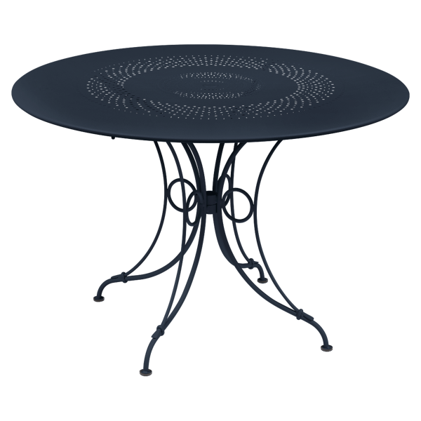 Fermob 1900 Table Round 117cm in Deep Blue