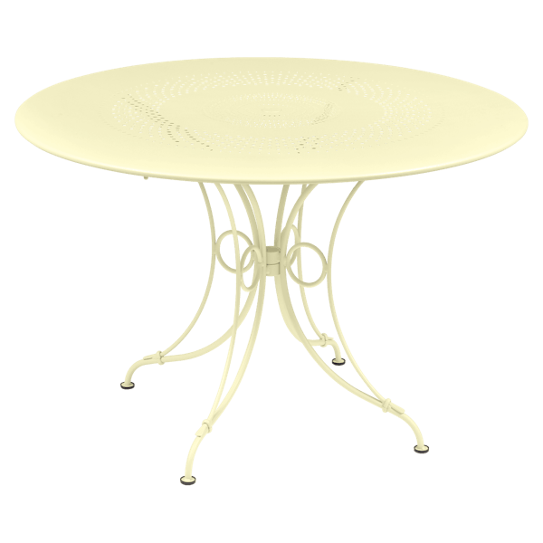 1900 Garden Dining Table Round 117cm By Fermob in Frosted Lemon