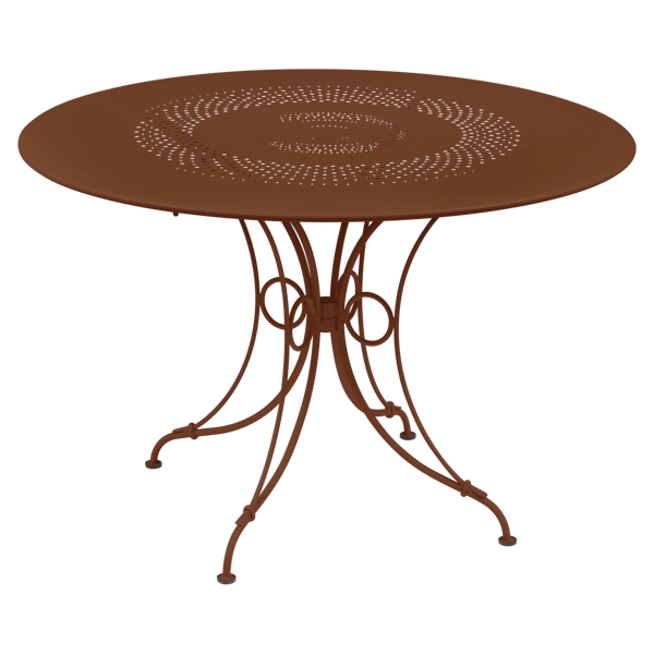 1900 Garden Dining Table Round 117cm By Fermob in Red Ochre