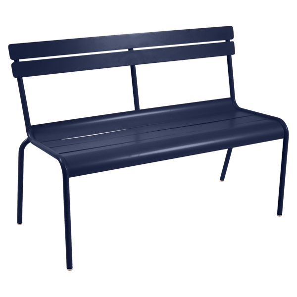 Luxembourg Outdoor Bench with Back By Fermob in Deep Blue