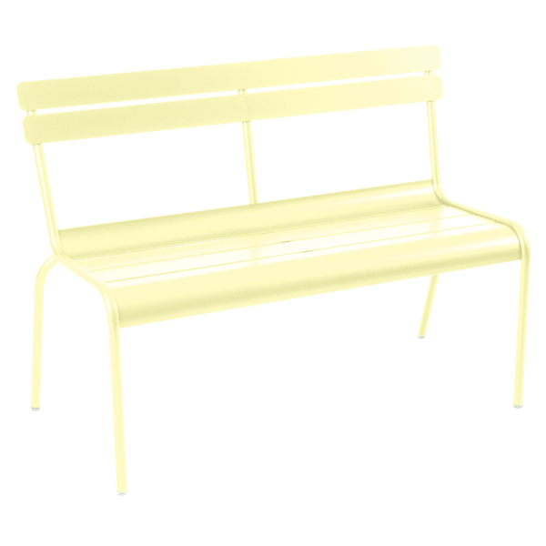 Luxembourg Outdoor Bench with Back By Fermob in Frosted Lemon