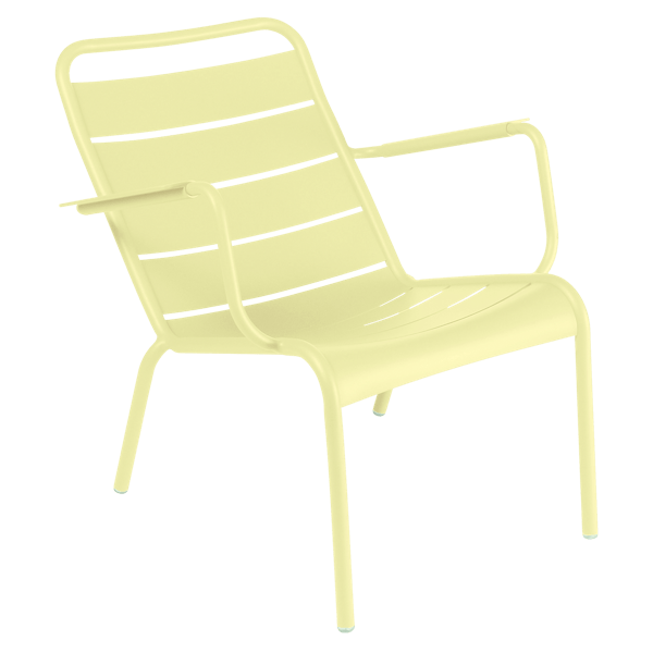Luxembourg Outdoor Low Armchair By Fermob in Frosted Lemon