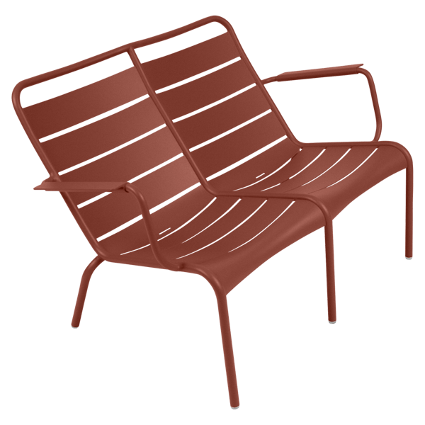 Luxembourg Outdoor Low Armchair Duo By Fermob in Red Ochre