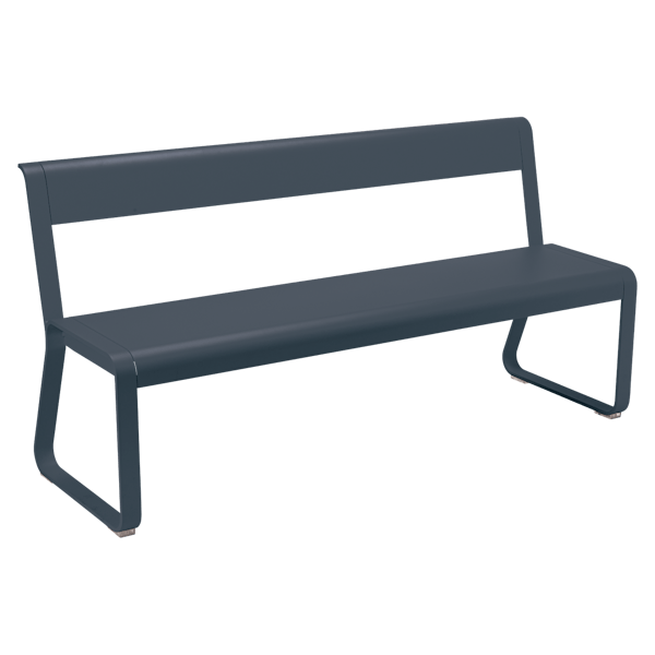Bellevie Outdoor Dining Bench with Back By Fermob in Anthracite