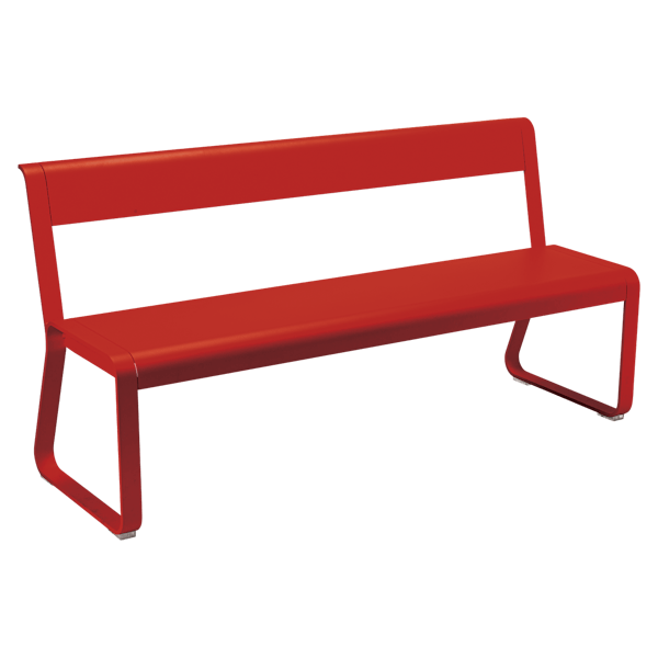 Bellevie Outdoor Dining Bench with Back By Fermob in Poppy