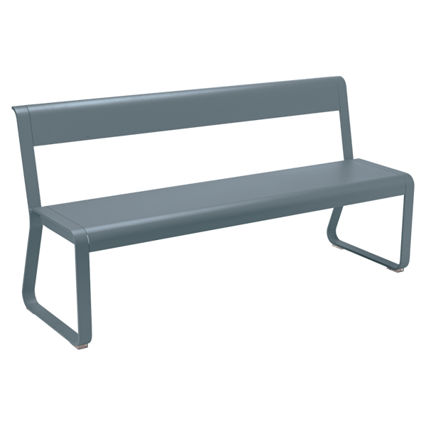 Fermob Bellevie Bench with Back in Storm Grey