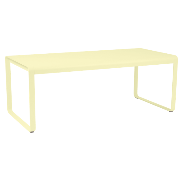 Bellevie Outdoor Dining Table 196 x 90cm By Fermob in Frosted Lemon