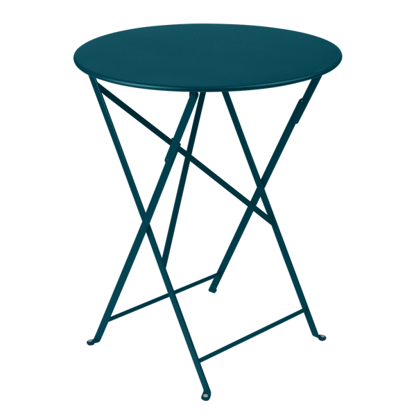 Bistro Outdoor Folding Table Round 60cm By Fermob in Acapulco Blue