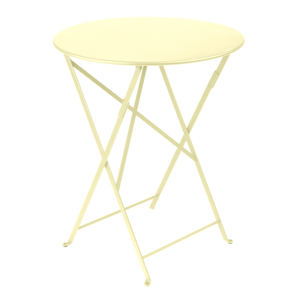 Bistro Outdoor Folding Table Round 60cm By Fermob in Frosted Lemon