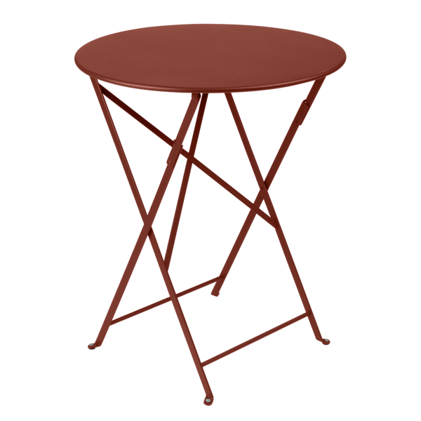 Bistro Outdoor Folding Table Round 60cm By Fermob in Red Ochre