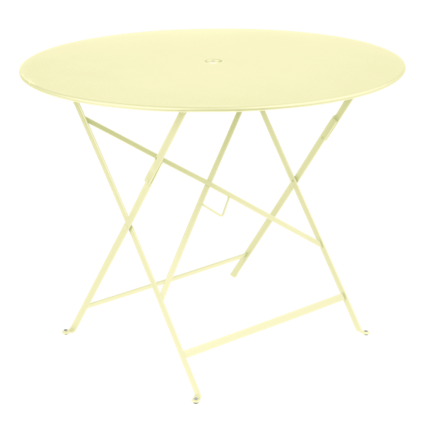 Bistro Outdoor Folding Table Round 96cm By Fermob in Frosted Lemon