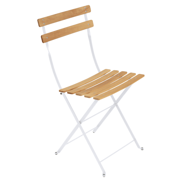 Bistro Outdoor Folding Chair - Wooden Slats By Fermob in Cotton White