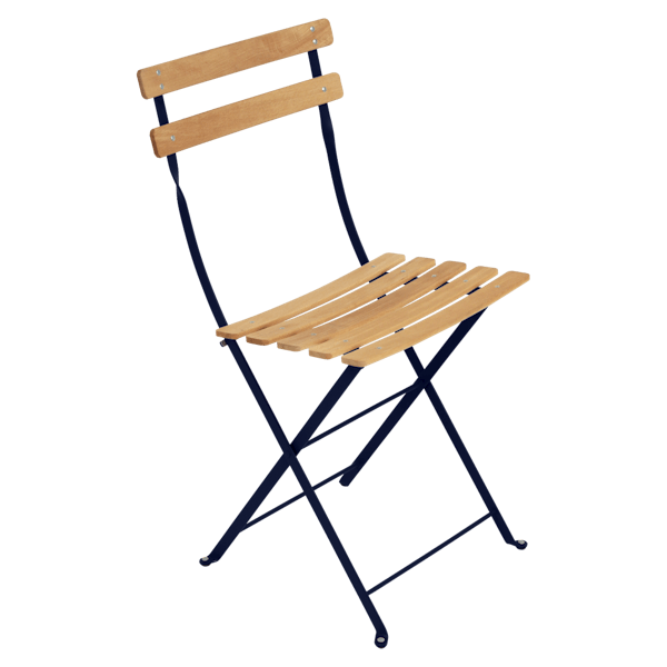 Bistro Outdoor Folding Chair - Wooden Slats By Fermob in Deep Blue