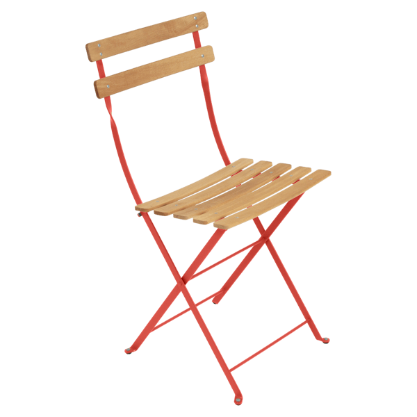 Fermob Bistro Folding Chair - Natural Slats in Capucine