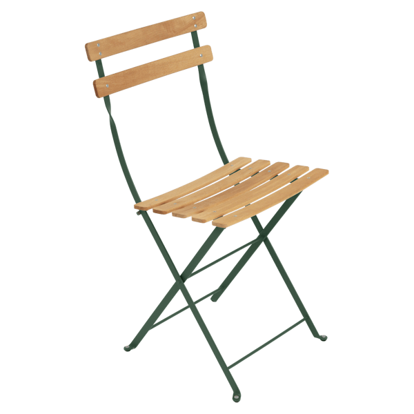 Fermob Bistro Folding Chair - Natural Slats in Cedar Green