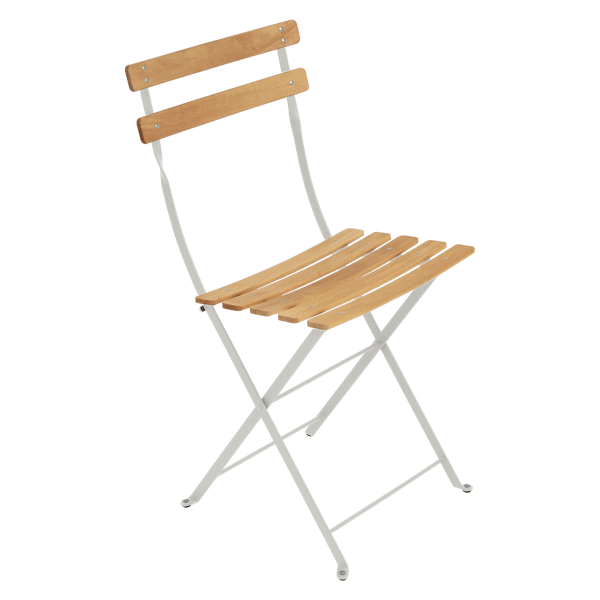 Fermob Bistro Folding Chair - Natural Slats in Clay Grey