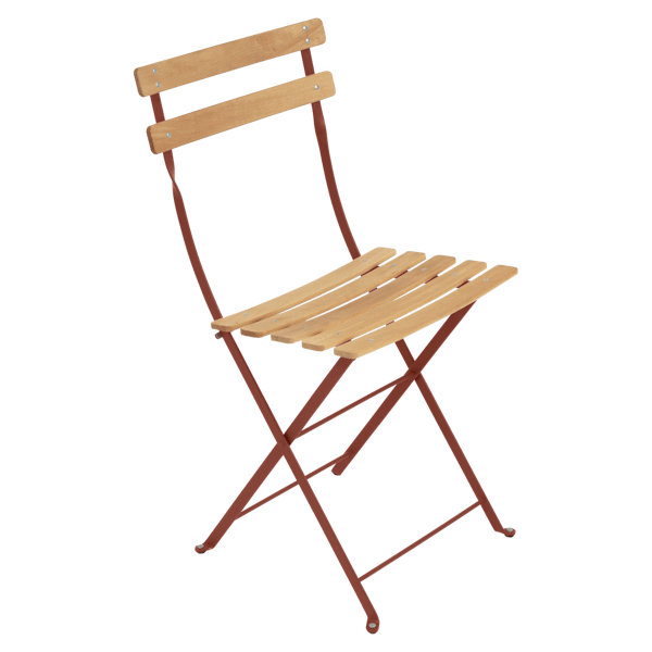 Bistro Outdoor Folding Chair - Wooden Slats By Fermob in Red Ochre