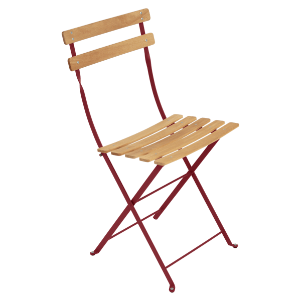 Fermob Bistro Folding Chair - Natural Slats in Chilli