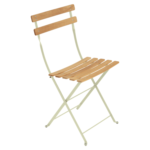 Fermob Bistro Folding Chair - Natural Slats in Willow Green