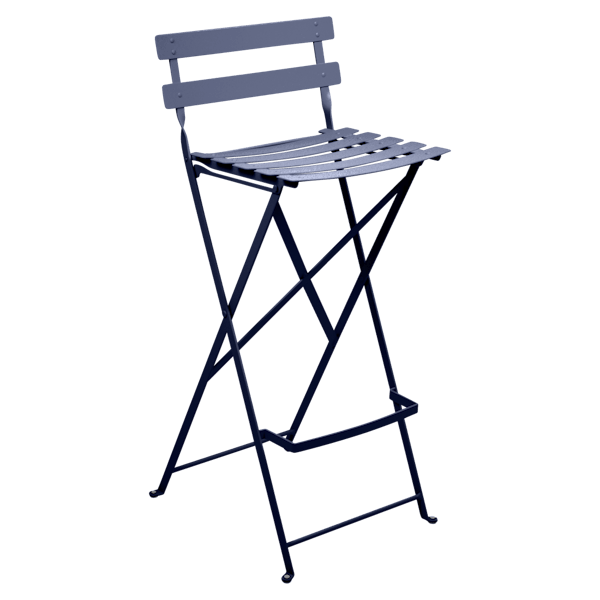 Bistro Outdoor Folding High Stool By Fermob in Deep Blue