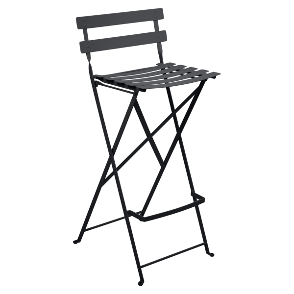 Bistro Outdoor Folding High Stool By Fermob in Anthracite