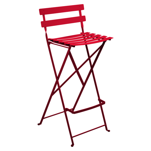 Bistro Outdoor Folding High Stool By Fermob in Poppy